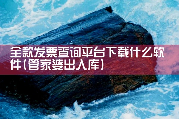 全款发票查询平台下载什么软件