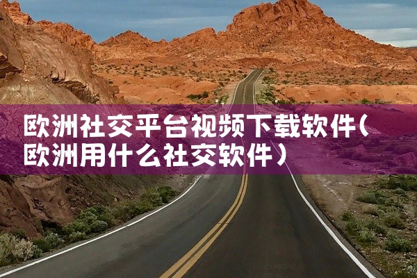 欧洲社交平台视频下载软件